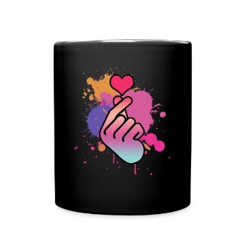 Kpop Finger Korean Popmusik Retro K-Pop - Tasse einfarbig - Schwarz - Vorne