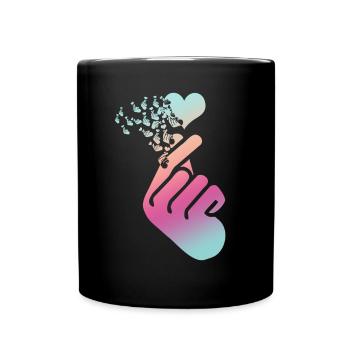 Kpop Heart Korean Popmusic K-Pop - Tasse einfarbig - Schwarz - Vorne