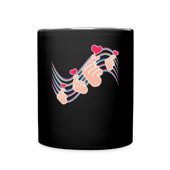 Kpop Heart K-Pop Korean Popmusic - Tasse einfarbig - Schwarz - Vorne