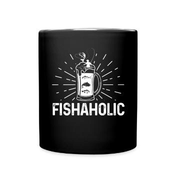 Accro au poisson - Mug uni - noir - Devant