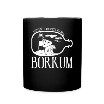 Borkum Therapy - Tasse einfarbig - Schwarz - Vorne