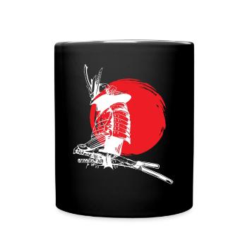 Samurai Warrior Japan Anime Fan - Full Colour Mug - black - Front