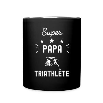 super papa triathlète triathlon fête des pères - Mug uni - noir - Devant