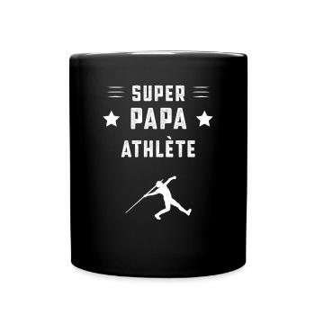 super papa athlète papa javelot cadeau père - Mug uni - noir - Devant