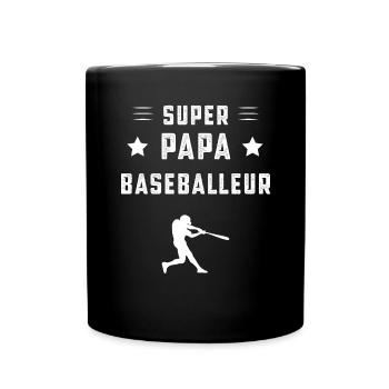 super papa baseballeur papa baseball cadeau père - Mug uni - noir - Devant