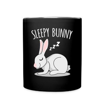 Rabbit Rabbit sleeping rabbit - Full Colour Mug - black - Front
