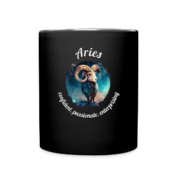Aries Zodiac Sign Aries Astronomy - Full Colour Mug - black - Front