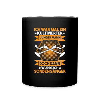 Sondengänger Sondler Metalldetektor Detectorist - Tasse einfarbig - Schwarz - Vorne