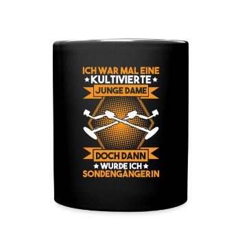 Sondengänger Sondler Metalldetektor Detectorist - Tasse einfarbig - Schwarz - Vorne