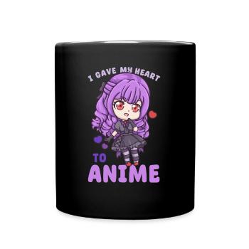 I Gave My Heart To Anime I Manga Kawaii Otaku - Tasse einfarbig - Schwarz - Vorne