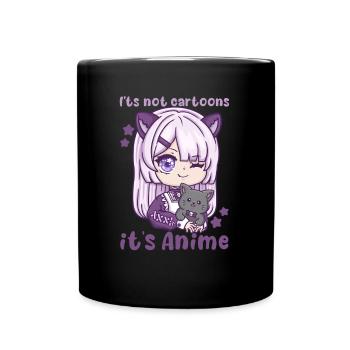 It's Not Cartoons It' Anime I Chibi Kawaii Otaku - Full Colour Mug - black - Front