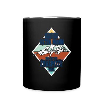 Zugspitze Berge - Tasse einfarbig - Schwarz - Vorne