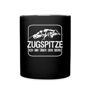 Zugspitze Witz Berge Bergsteiger - Tasse einfarbig - Schwarz - Vorne
