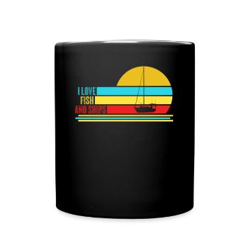 Pêche à voile et navires Capitaine Sailor - Mug uni - noir - Devant