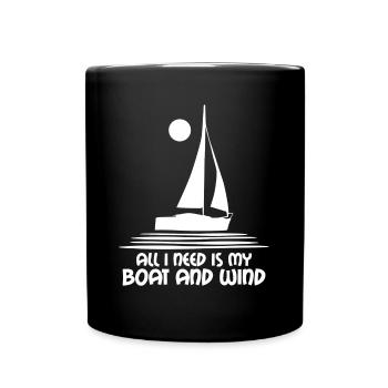 Club de voile de voilier et de voilier éolien - Mug uni - noir - Devant