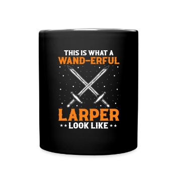 Fantasy role-playing game quote for sword fighting - Full Colour Mug - black - Front