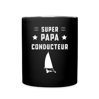 super papa conducteur papa char à voile cadeau - Mug uni - noir - Devant