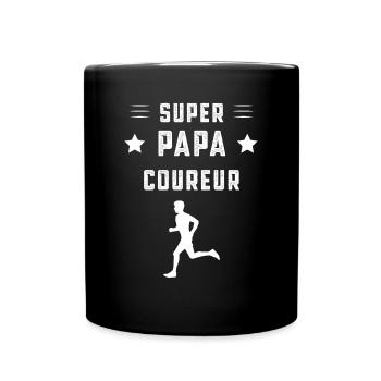 super papa coureur papa footing cadeau père - Mug uni - noir - Devant