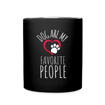 Dogs Are My Favorite People - Full Colour Mug - black - Front