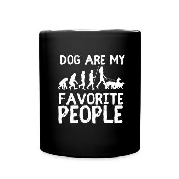 Dogs Are My Favorite People - Full Colour Mug - black - Front