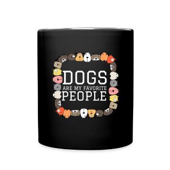Dogs Are My Favorite People - Full Colour Mug - black - Front