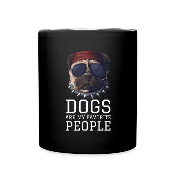 Dogs Are My Favorite People - Full Colour Mug - black - Front