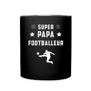 super papa footballeur papa football cadeau père - Mug uni - noir - Devant