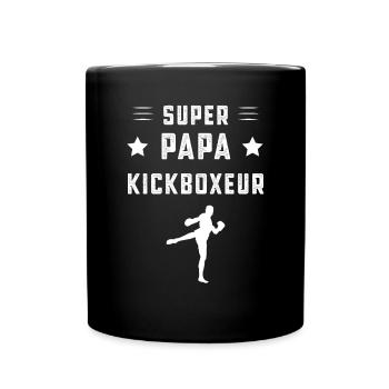 super papa kickboxeur papa kickboxing cadeau père - Mug uni - noir - Devant