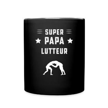super papa lutteur papa Lutte cadeau père - Mug uni - noir - Devant