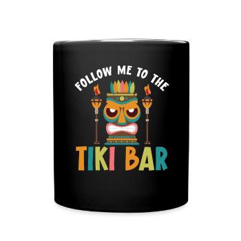 Suivez-moi au bar tiki, luau party, tiki bar - Mug uni - noir - Devant