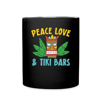 Peace Love & Tiki Bars Luau Party Tiki Bar - Mug uni - noir - Devant