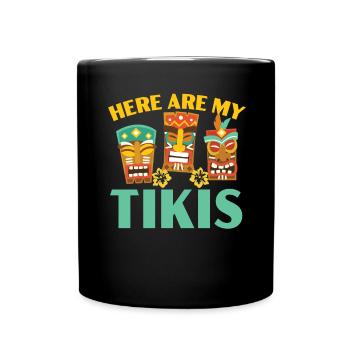 Voici mes Tikis Hawaiian Luau Party Tik - Mug uni - noir - Devant