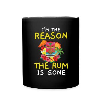 Je suis la raison pour laquelle le rhum est parti Luau Part - Mug uni - noir - Devant