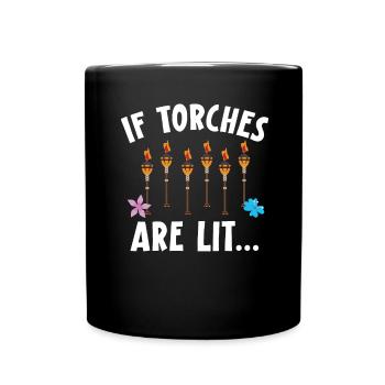 Quand les torches brûlent le Tiki hawaïen Luau Party - Mug uni - noir - Devant