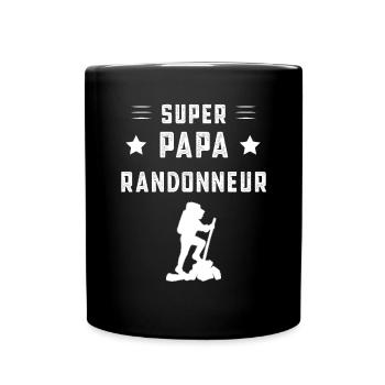 super papa randonneur papa rando cadeau père - Mug uni - noir - Devant