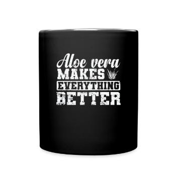 Aloe Vera makes everything Better Plant - Full Colour Mug - black - Front