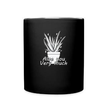 Aloe you Very much Aloe Vera medicinal plant - Full Colour Mug - black - Front