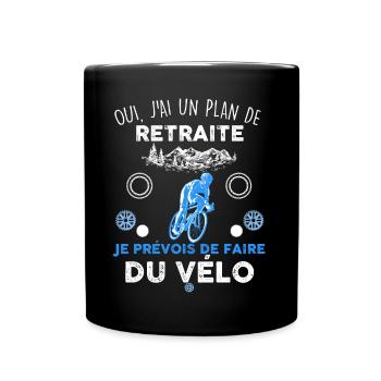 Homme retraité passionné de montagne de vélo - Mug uni - noir - Devant