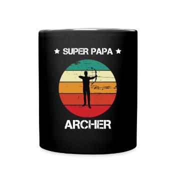 super papa archer vintage tir à l'arc - Mug uni - noir - Devant