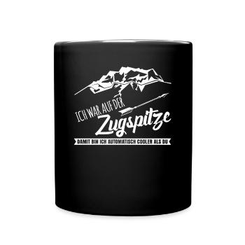 Zugspitze Berge Bergsteiger - Tasse einfarbig - Schwarz - Vorne