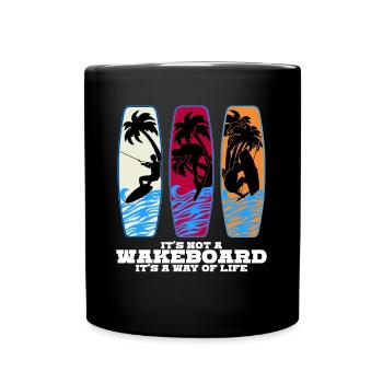 Wakeboard Wakeboarder Wakeboards - Tasse einfarbig - Schwarz - Vorne