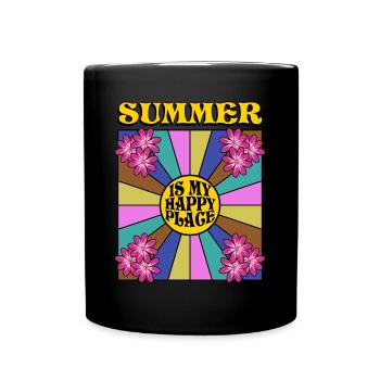 Soleil rétro d’été - Mug uni - noir - Devant