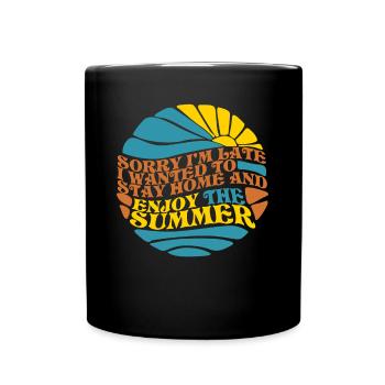 Sommer lustig Sonne - Tasse einfarbig - Schwarz - Vorne