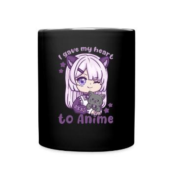 I Gave My Heart To Anime I Manga Kawaii Otaku - Tasse einfarbig - Schwarz - Vorne