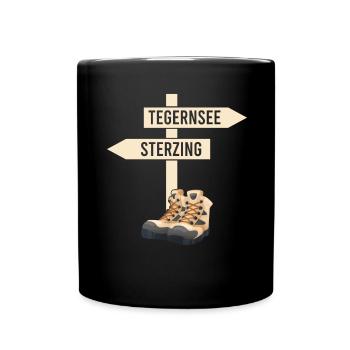 Crossing the Alps Tegernsee Sterzing - Full Colour Mug - black - Front