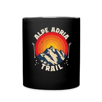 Alpenüberquerung Alpe Adria Trail Ferwanderweg - Tasse einfarbig - Schwarz - Vorne