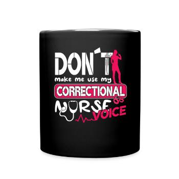 Prisons RN Correctional Nurse - Full Colour Mug - black - Front
