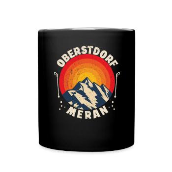 Traversée des Alpes Sentier de randonnée longue distance Oberstdorf Merano E5 - Mug uni - noir - Devant