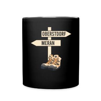 Traversée des Alpes Sentier de randonnée longue distance Oberstdorf Merano E5 - Mug uni - noir - Devant