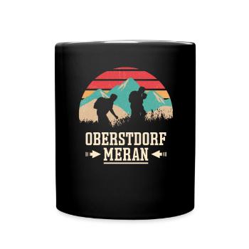 Traversée des Alpes Sentier de randonnée longue distance Oberstdorf Merano E5 - Mug uni - noir - Devant